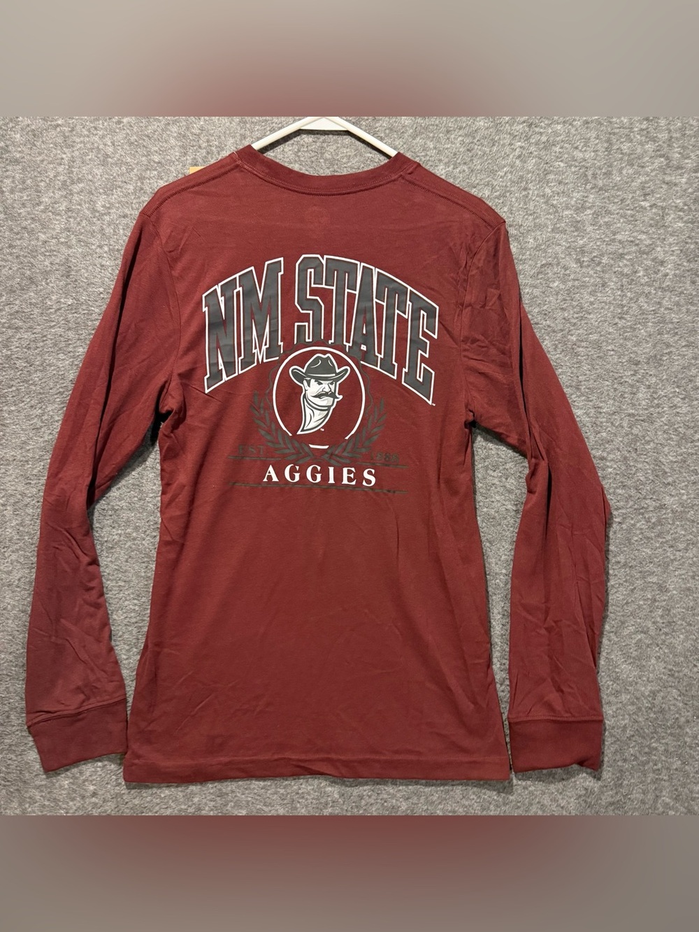 New Mexico Aggies Long Sleeve Tee Shirt Mens Small Brown NWT